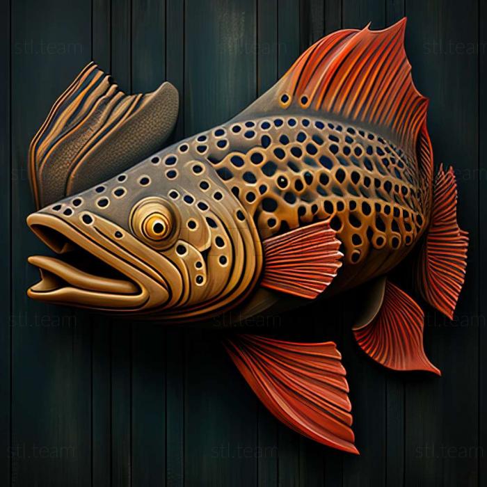 3D модель Риба сом леопардовий (STL)